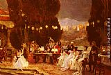 Francois Flameng Canvas Paintings - An Evening's Entertainment For Josephine